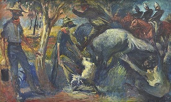 John Dowie comparable auction result: john dowie 1915 2008 waltzing matilda 1960 oil on canvas