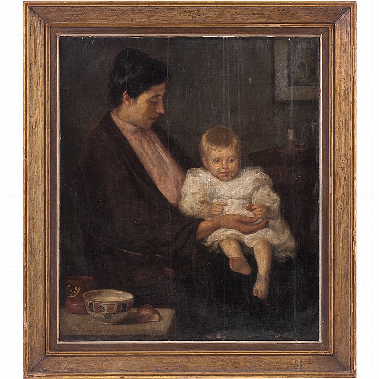 Leandro Izaguirre comparable auction result: leandro izaguirre m xico 1867 1941 la maternidad leo sobre tela firmado dimensiones 102 x 86 5 cm