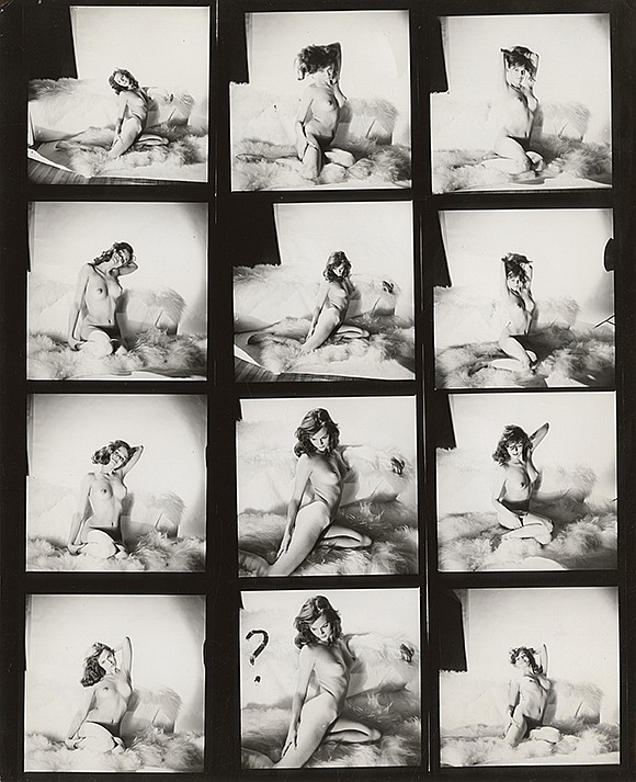Vintage contact sheet with (12) nude poses by Peter Basch for 1963 Playboy. sold by Profiles in History, lot 276 — auction record photograph