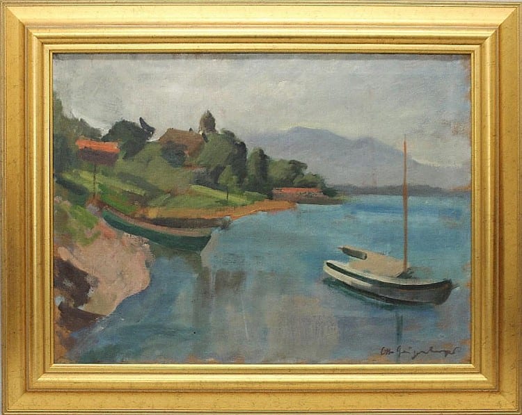 otto geigenberger 1881 1946 germany sailboats in the cove · Alderfer Auction · 2015-09-17 Otto Geigenberger comparable auction result: otto geigenberger 1881 1946 germany sailboats in the cove