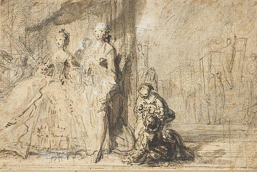 Gabriel de Saint-Aubin comparable auction result: la promenade des boulevards