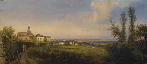 François Edme Ricois comparable auction result: vue de l glise de mareil marly