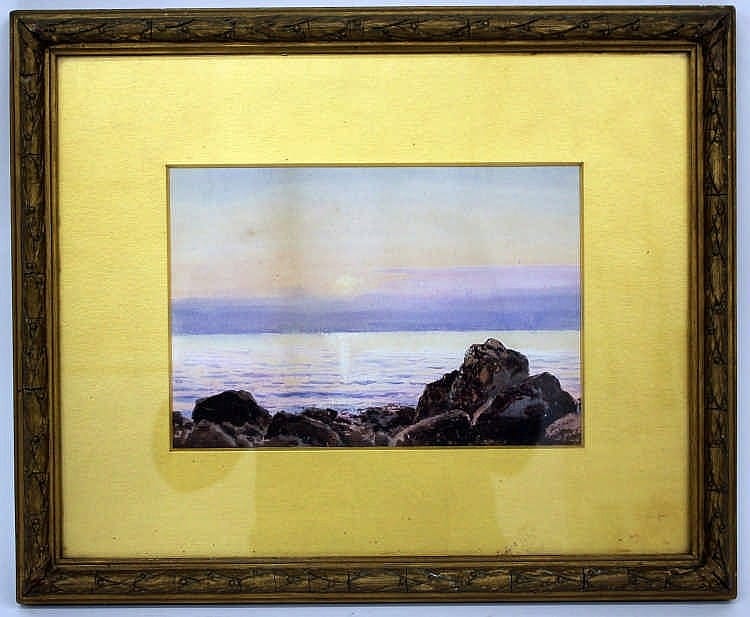 Albert Hartland comparable auction result: albert hartland 19th century english school a rocky coastal view watercol