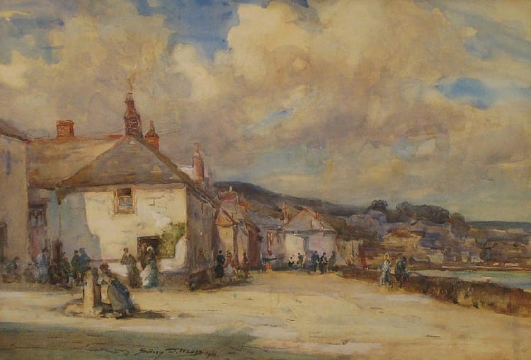 Sidney Dennant Moss comparable auction result: sidney dennant moss 1884 1946 a fishing village