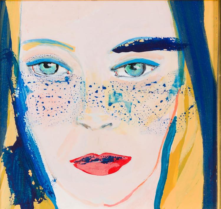 colourful portrait of a woman · Adams Amsterdam Auctions · 2015-09-28 Jasper Krabbe comparable auction result: colourful portrait of a woman