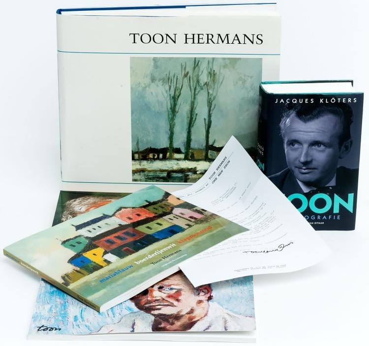 Antoine Gerard Theodore Hermans comparable auction result: with an original signed letter from toon hermans to frans molenaar