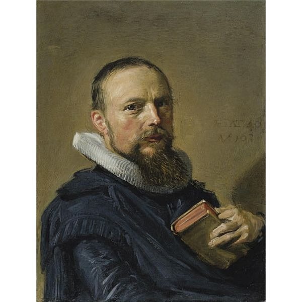 f,l - Frans Hals Antwerp 1581/5 - 1666 Haarlem , portrait of samuel ampzing, half length oil on copper comparable sale