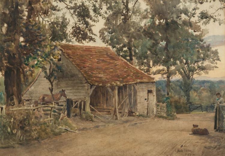 Joseph Poole Addey comparable auction result: joseph poole addey 1852 1922 at the end of the daywatercolour