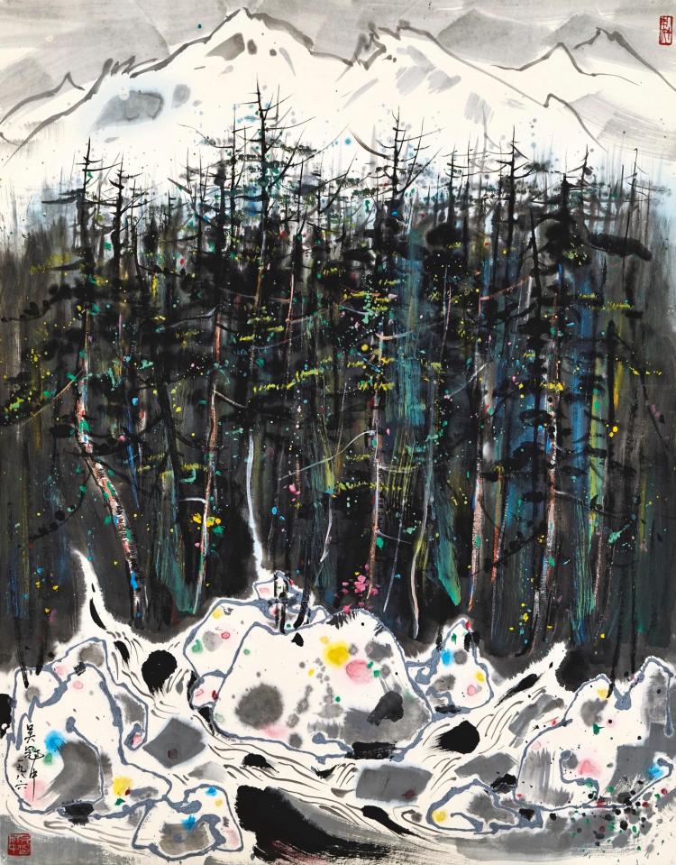 Wu Guanzhong (1919-2010) | At the Foot of Mount Yulong comparable sale