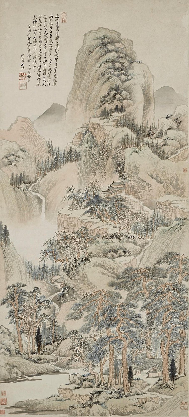 WANG JIAN 1598-1677 | LANDSCAPE AFTER Dong Qichang comparable sale