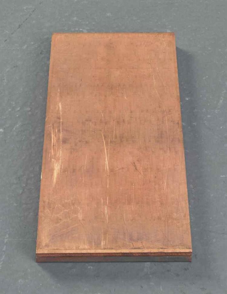 Carl André comparable auction result: satier copper on lead