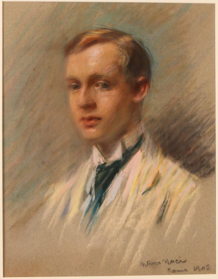 Arturo Noci comparable auction result: arturo noci pastel portrait young italian man