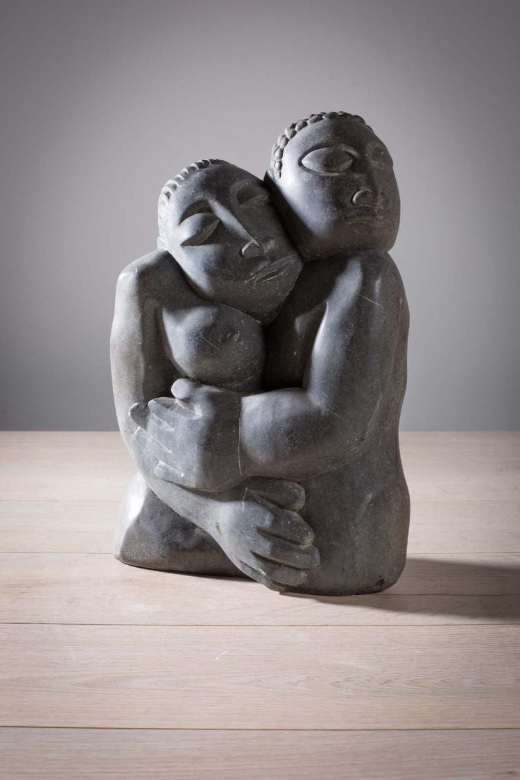 Dick Joynt comparable auction result: dick joynt 20th century a carved stone piece depicting a man and woman em
