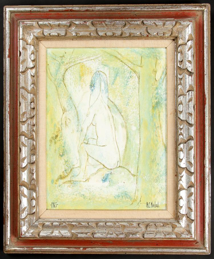 Harold C. Kimball comparable auction result: harold c kimball american b 1929 nude oil painting