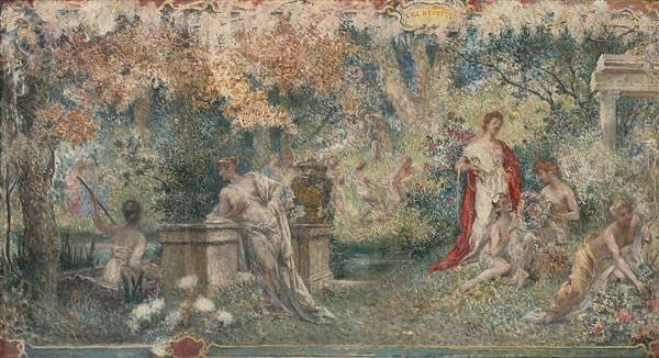 Henri-Camille Danger comparable auction result: henri camille danger paris 1857 apr s 1937 projet de d cor pour l le heureuse dans un cartouche en trompe l il toile 55 x 98 5c
