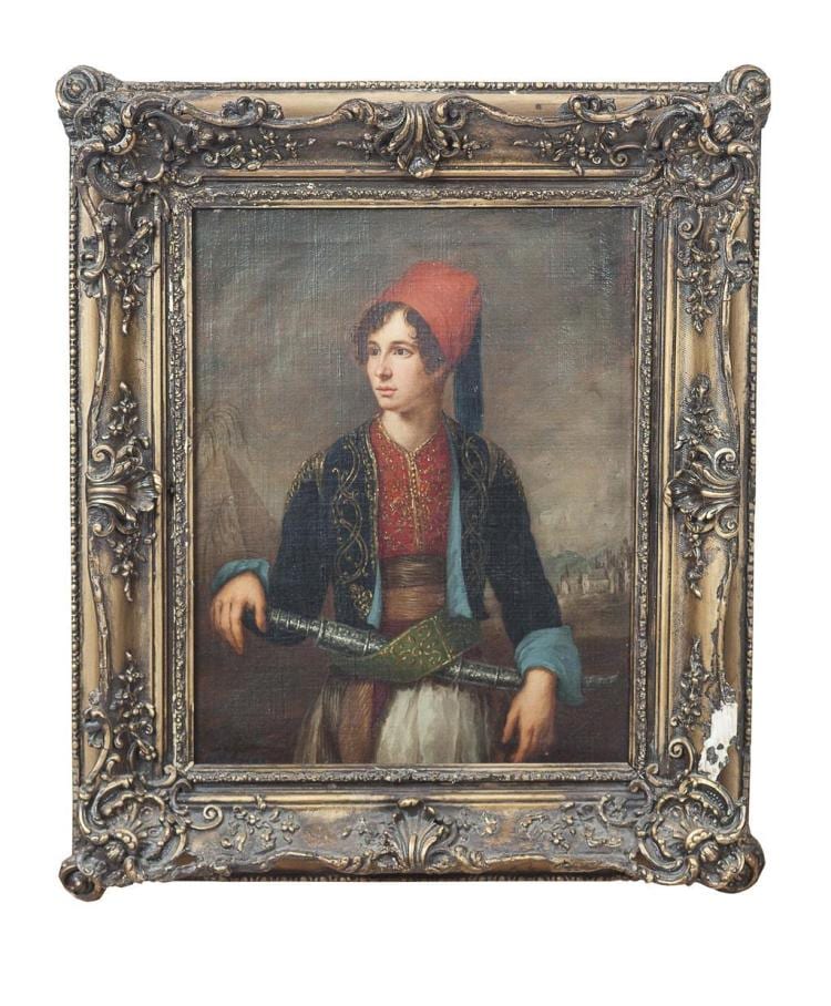 Jose Gutierrez de la Vega comparable auction result: jose gutierrez de la vega spanish 1791 1865 three quarter length portrait of a young man possibly william king in hellenic costume