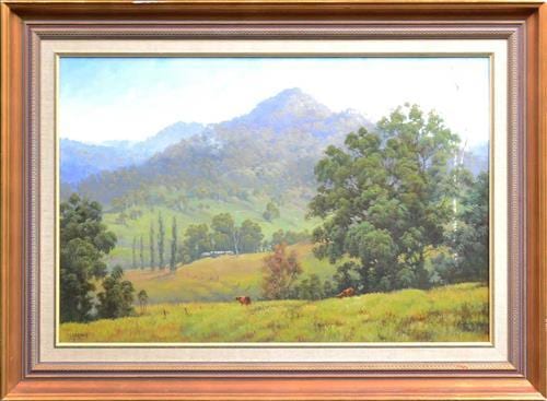Olga Claire Garner comparable auction result: olga claire garner 1943 the green valley south of penguin tasmania 50 x 75cm