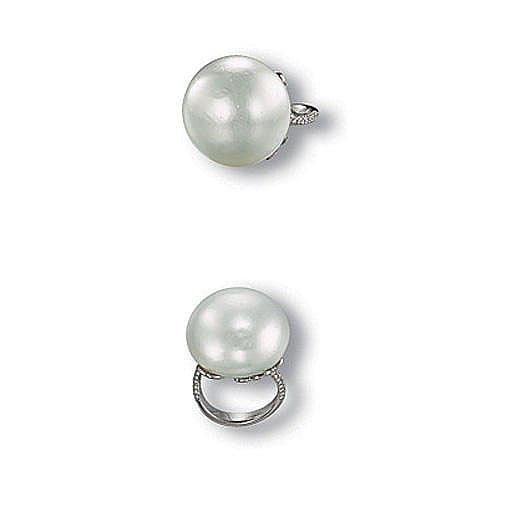 An Exceptional Pearl And Diamond Ring comparable sale
