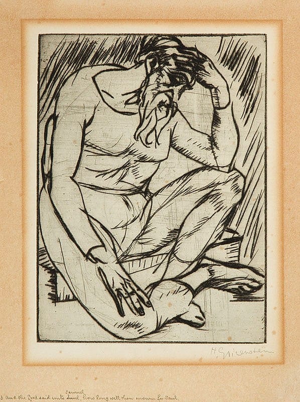 Henryk Glicenstein comparable auction result: henryk glicenstein 1870 1942 the prophet samuel 1921 1922