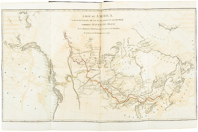 Voyages From Montreal on the River St. Laurence, Through the Continent of North America, to the Frozen and Pacific Oceans; In the Years 1789 and 1793. With a Preliminary Account of the Rise, Progress, and Present State of the Fur Trade in that sold by PBA Galleries Auctions & Appraisers, lot 55 — auction record photograph