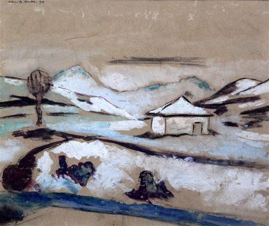 Helmuth Macke comparable auction result: helmuth macke 1891 1936 landscape 10 x 13in