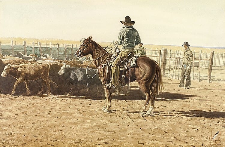 bob moline workin cowhorse · Altermann Galleries · 2015-11-15 Bob Moline comparable auction result: bob moline workin cowhorse