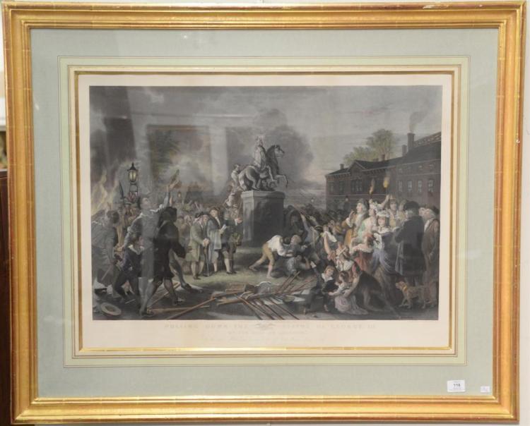 John C. McRae comparable auction result: john c mcrae 1850 1880 after johannes a oertel 1823 1909 pulling down the statue of george iii by the sons of freedom at