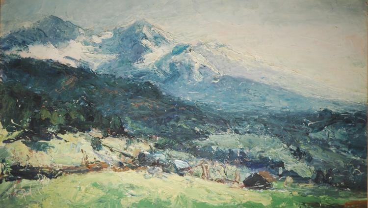 Abbé Pierre Cales comparable auction result: abb pierre cales 1870 1961 vue du col des ayes huile sur carton