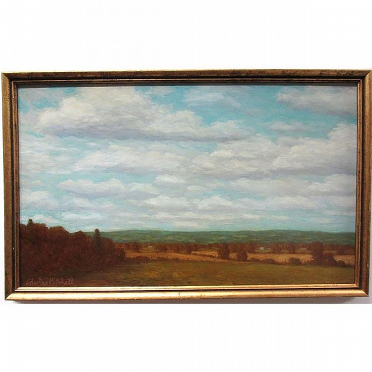 charles mitchell canadian 1947 warm fall day caledon ont oil on artist board signed lower left signed and titled verso 14 x 23 35 6 x 58 4 cm · Waddington's · 2015-10-22 Charles Mitchell comparable auction result: charles mitchell canadian 1947 warm fall day caledon ont oil on artist board signed lower left signed and titled verso 14 x 23 35 6 x 58 4 cm