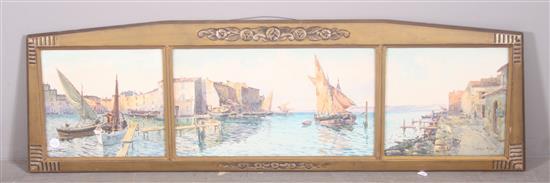 alphonse rey french 1865 1938 triptych watercolor harbor scene all three signed overall size 16 x 49 1 2 · Apple Tree Auction Center · 2015-10-23 Alphonse Rey comparable auction result: alphonse rey french 1865 1938 triptych watercolor harbor scene all three signed overall size 16 x 49 1 2