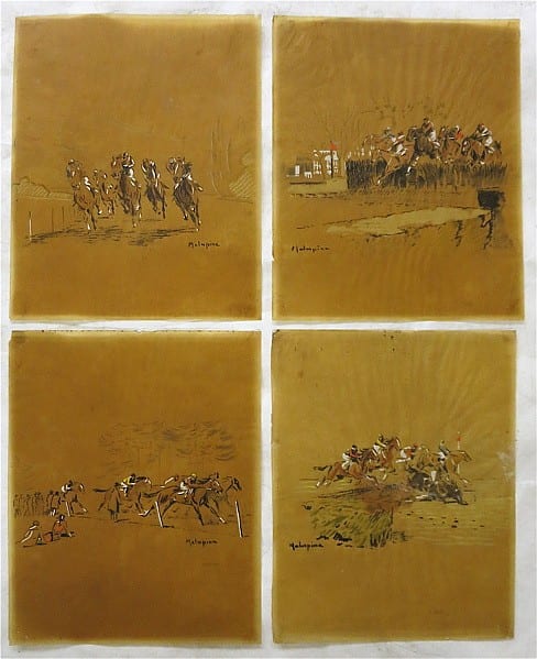 Louis Malespina comparable auction result: louis malespina four lithographs embellished with