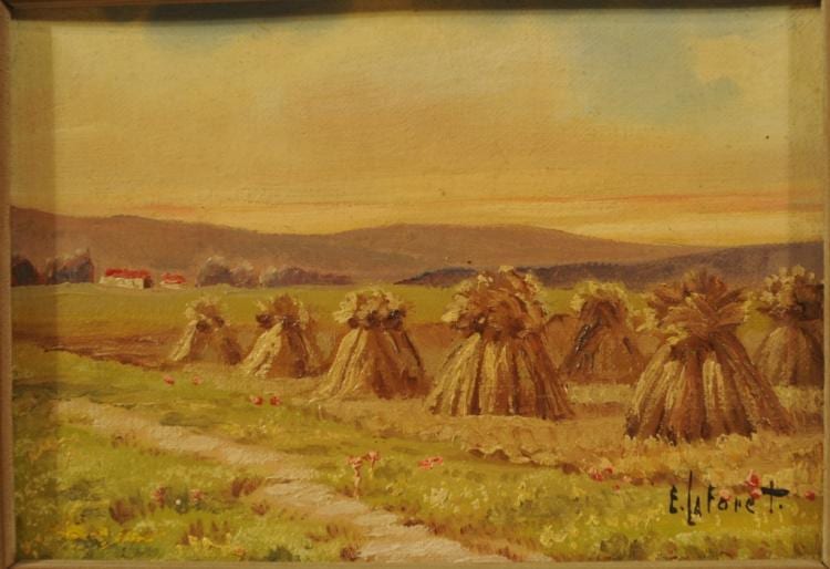 Eugene LaForet comparable auction result: eugene laforet signed oil of haystacks