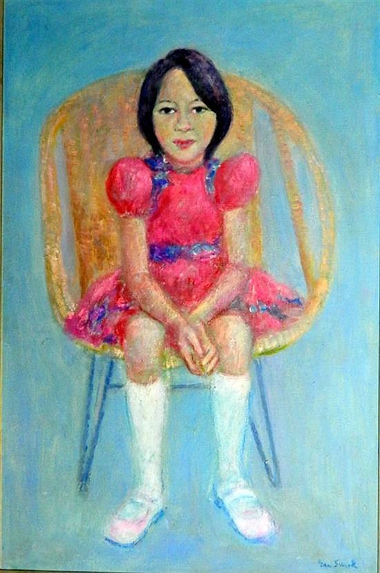 Eric Smith (b.1919) Portrait of Charmaine Oil on canvas on board sold by Theodore Bruce Auctioneers & Valuers, lot 326 — auction record photograph