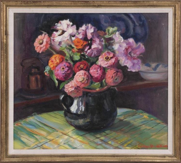 pauline bliss williams massachusetts 1888 1962 floral still life oil on board 18 x 22 framed 23 x 26 · Eldred's · 2015-11-21 Pauline Bliss Williams comparable auction result: pauline bliss williams massachusetts 1888 1962 floral still life oil on board 18 x 22 framed 23 x 26