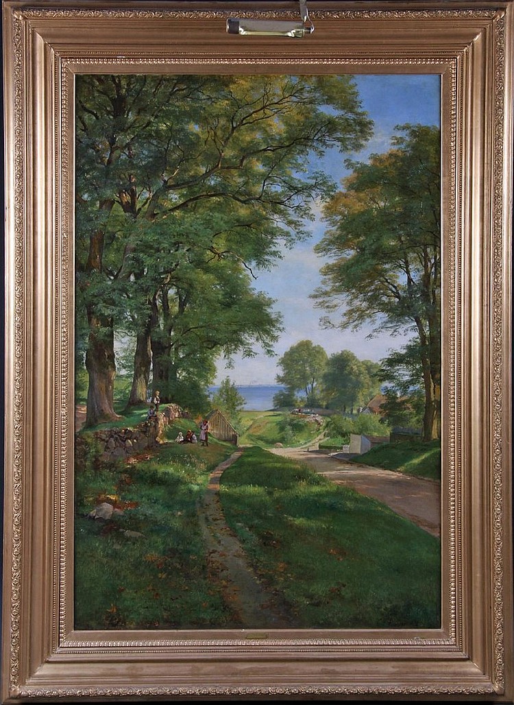 Carl Frederik Aagaard comparable auction result: carl frederik aagaard 1833 1895 parti fra resundskysten i forgrunden legende b rn