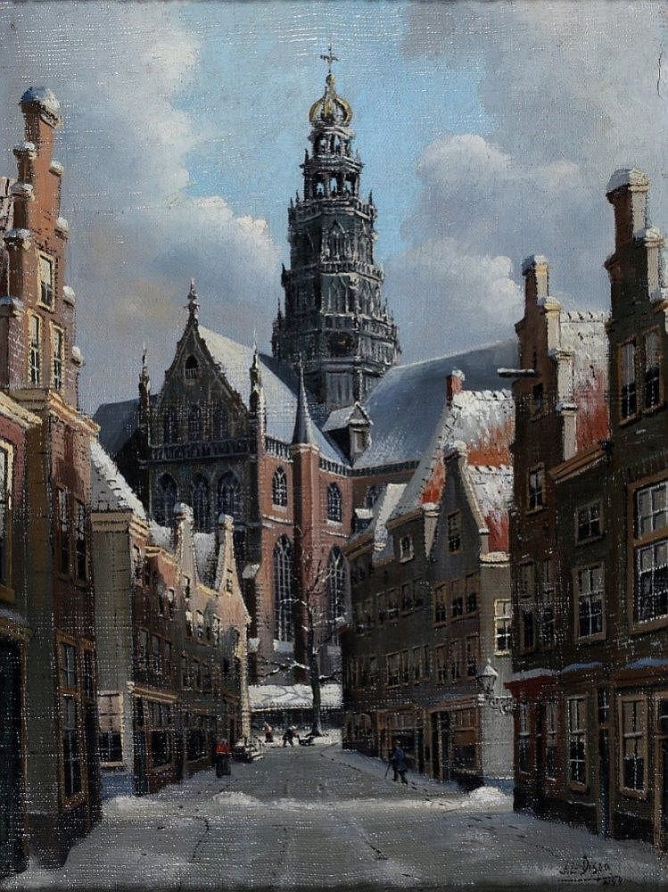 Jacobus Lambertus Dispo comparable auction result: jacobus lambertus dispo 1890 1964 the st bavo church haarlem signed low