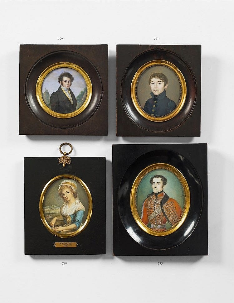Pierre Noël Violet comparable auction result: a miniature of a young girl selling oysters
