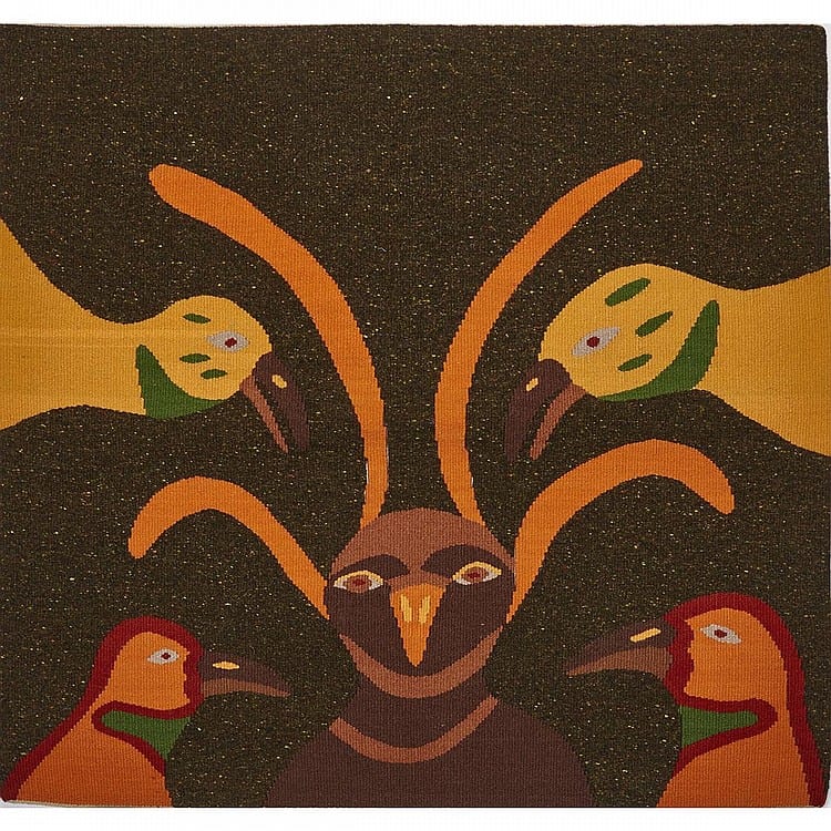 malaya akulukjuk 1915 monster with four birds wool weaving 37 x 33 94 x 83 8 cm · Waddington's · 2015-11-16 Malaya Akulukjuk comparable auction result: malaya akulukjuk 1915 monster with four birds wool weaving 37 x 33 94 x 83 8 cm