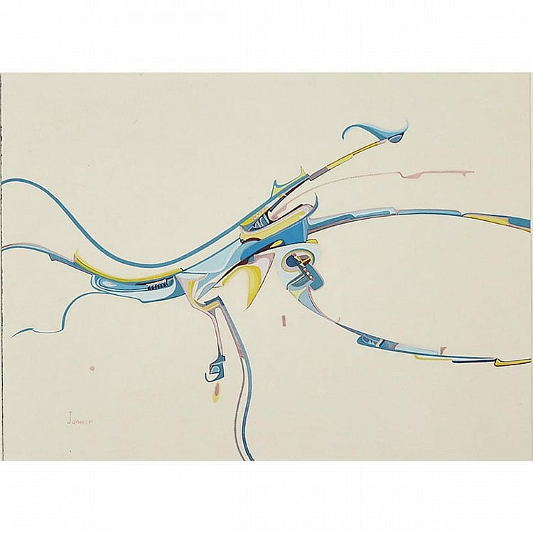 Alex Simeon Janvier comparable auction result: alex simeon janvier 1935 saturday morning gouache on paper framed 11 x 15 27 9 x 38 1 cm
