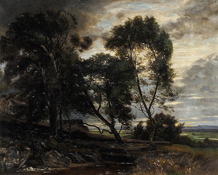 adolf st bli zugeschrieben winterthur 1842 1901 m nchen landschaft in gewitterstimmun · Galerie Fischer Auktionen AG · 2015-11-25 Adolf Stäbli comparable auction result: adolf st bli zugeschrieben winterthur 1842 1901 m nchen landschaft in gewitterstimmun