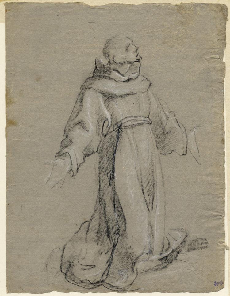 Bartolomeo Cesi comparable auction result: bartolomeo cesi santo francescano inginocchiato 1590 ca