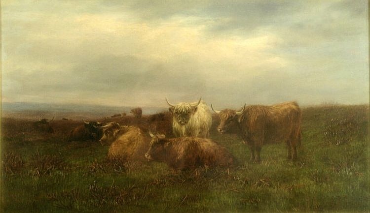 William Luker comparable auction result: william luker 1828 1905 in the highlands 12 x 20in