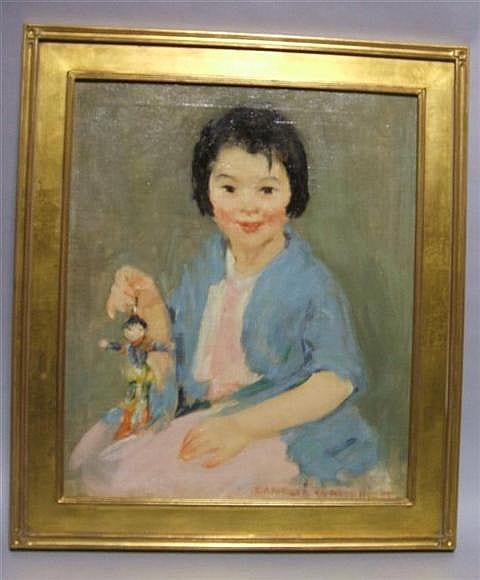 Camelia Whitehurst comparable auction result: camelia whitehurst american 1871 1936 portrait of a young girl oil on canvas 23 1 4 x 19 1 4 in sight