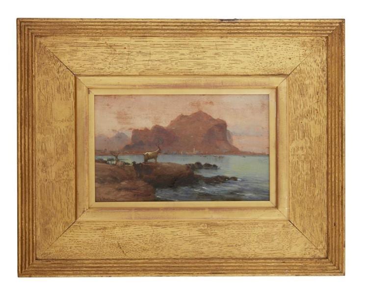 William Heath Wilson comparable auction result: william heath wilson scottish 1849 1927 goats on a headland palermo 12cm x 20cm 4 75in x 8in