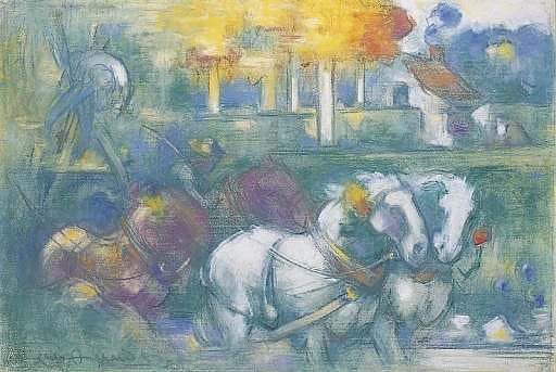 Charles Théophile Angrand comparable auction result: le triomphe des moissonneurs