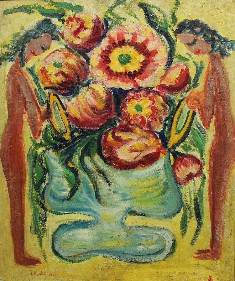 Isaac Mintchine comparable auction result: isaac mintchine 1900 1941 les fleuristes huile