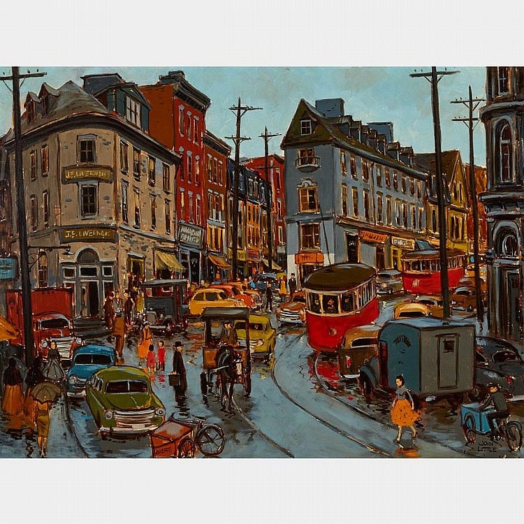 john geoffrey caruthers little r c a rue fabrique quebec oil on masonite 17 75 ins x 24 ins 45 7 cms x 61 cms · Waddington's · 2015-11-23 John Caruthers Little comparable auction result: john geoffrey caruthers little r c a rue fabrique quebec oil on masonite 17 75 ins x 24 ins 45 7 cms x 61 cms