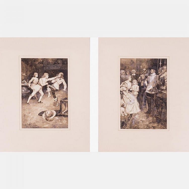 Oscar Wilson comparable auction result: oscar wilson british 1867 1930 illustration p 188 from the last of the white coats by g i whitham watercolor