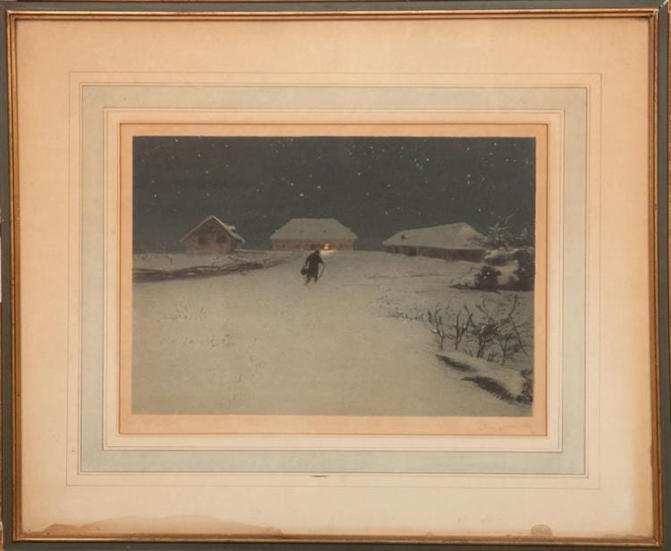 Ludwig Michalek comparable auction result: ludwig michalek 1859 1942 winter romance of the north