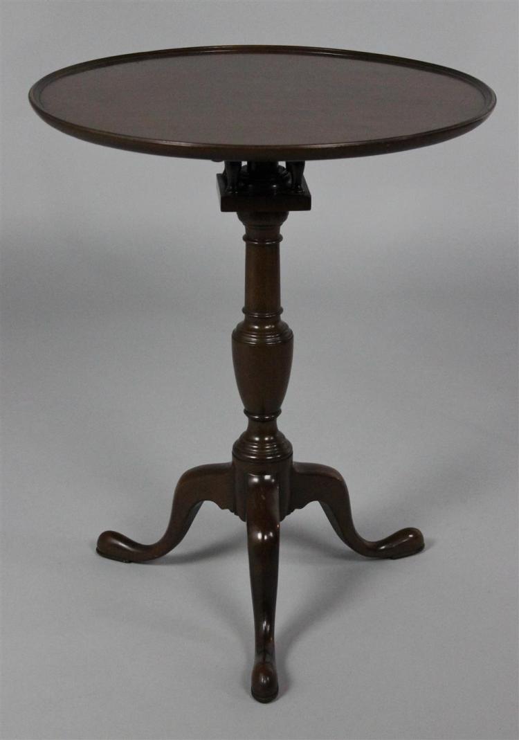 KITTINGER COLONIAL WILLIAMSBURG #CW 11 DISHED TOP MAHOGANY TILT TOP TABLE sold by Potomack Company, lot 1066 — auction record photograph